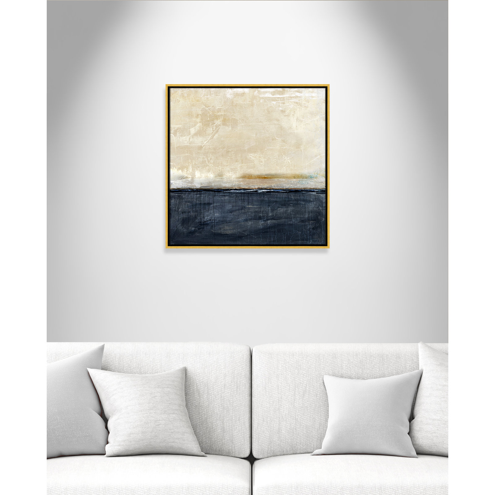 Better Days Navy Print by Denise Brown, 25.5" H x 25.5" W, Gold