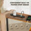 L-Shaped Steel Computer Desk with Built-In Electrical Outlet-1998855758