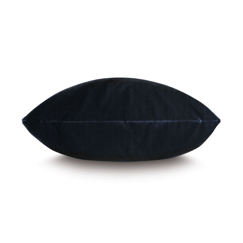 Uma Velvet Square Pillow Cover & Insert, 22"H x 22"W x 5"D, Indigo