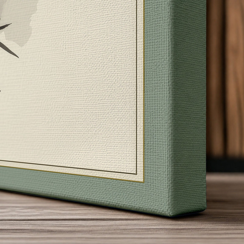 Bamboo in Mist Japandi - Wrapped Canvas, 18x12 - 45.7 x 30.5 cm, Sage Border