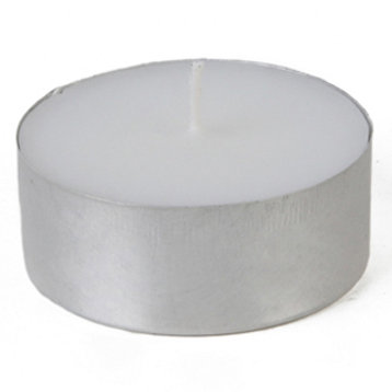 Unscented Tealight Candle with Metal Holder, White, Set of 12