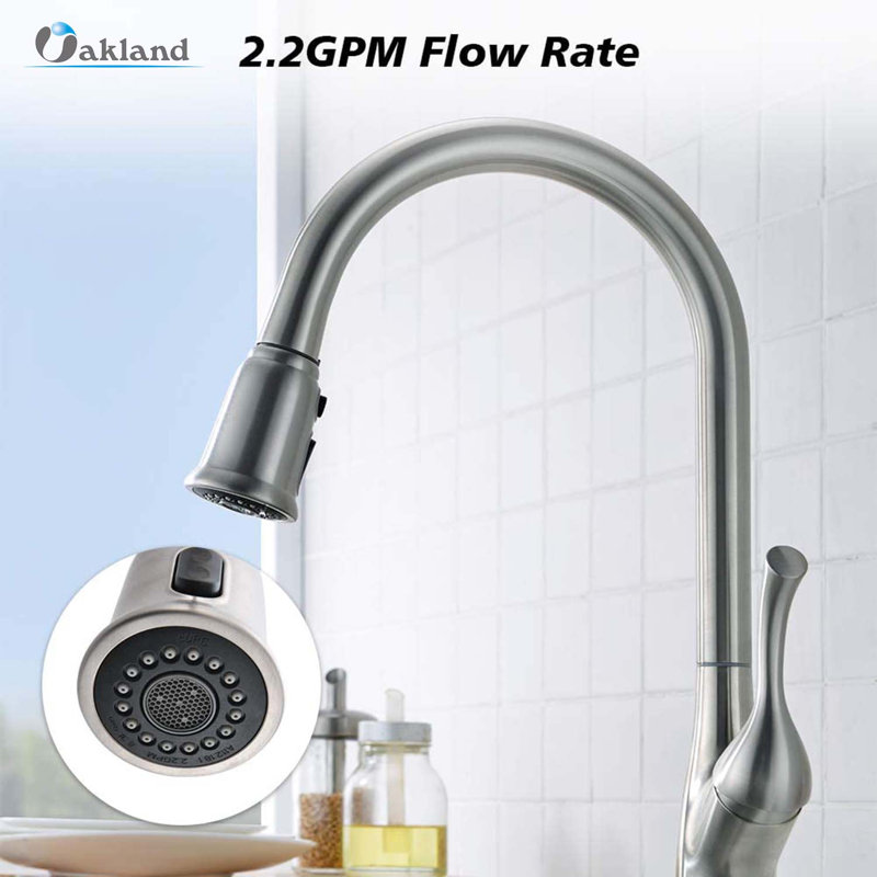 OAKLAND Pull Down Kitchen Faucet, Brushed Nickel