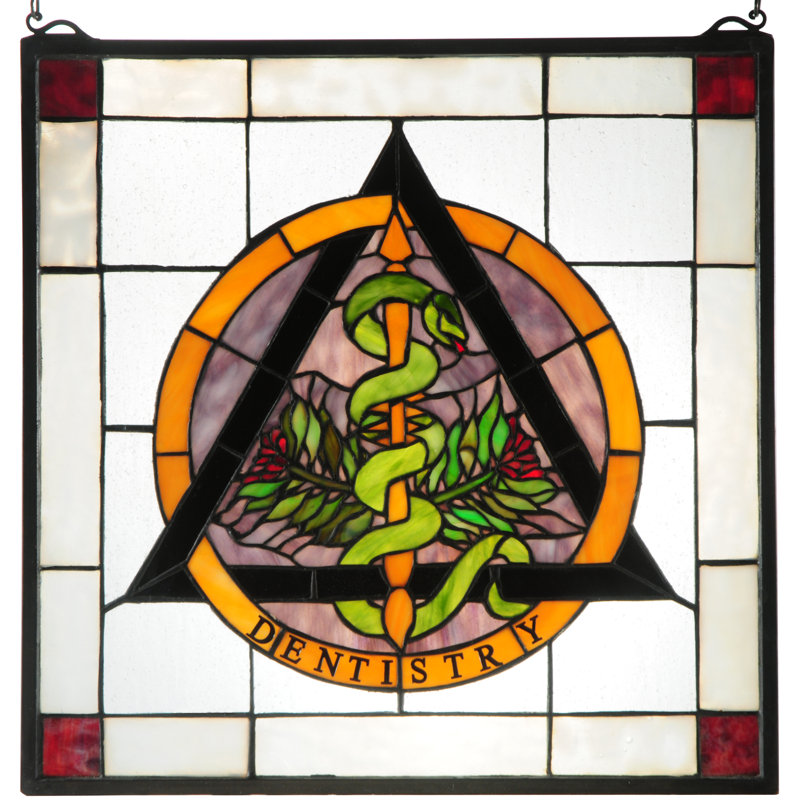 18"W X 18"H Dentistry Stained Glass Window