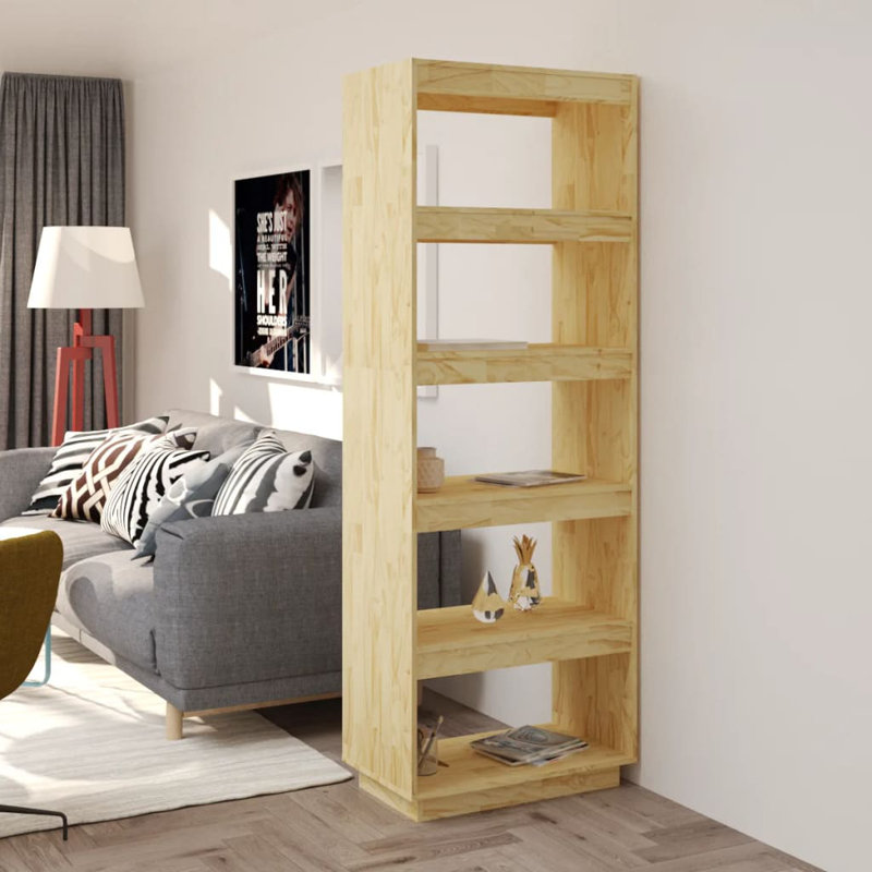 Gaizka 167cm H Solid Wood Etagere Bookcase, Brown, 167cm H x 60cm W x 35cm D