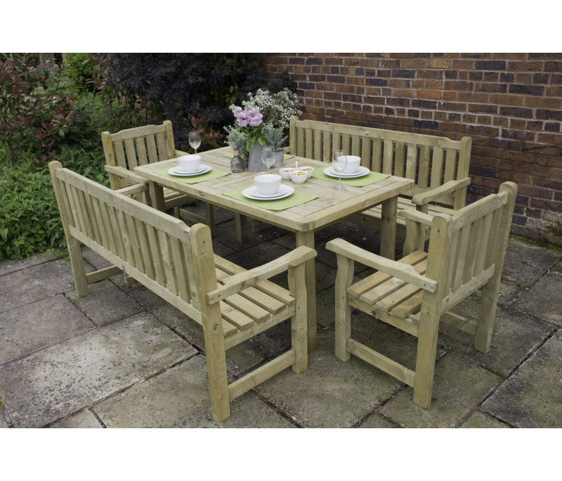 8 - Person Wood Patio Dining Set with