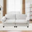 Grand canapé modulaire à causeuse avec repose-pieds, revêtement luxueux en chenille beige - super doux, housses amovibles, assemblage facile, canapé de salon beige-1878321076
