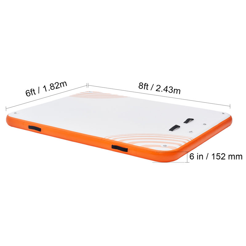 Non-Slip Water Floating Dock Mat with Detachable Ladder & Portable Carrying Bag, 243.8cm L