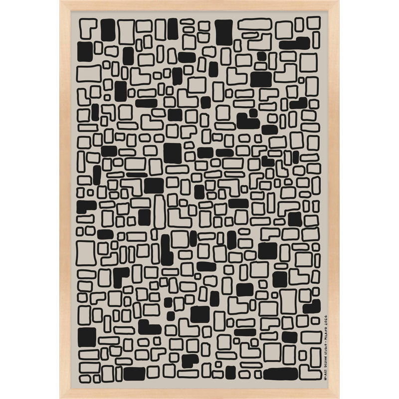 Fragmented Space I by Romina Gadler - Framed Wall Art, 20" H x 14" W, Maple Framed Paper
