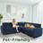 100 Inch Modular L-Shaped Chenille Sectional Sofa Bed-1689603348