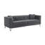 Canapé rembourré en tissu gris 90 po avec pieds en acier inoxydable brossé Wynnora