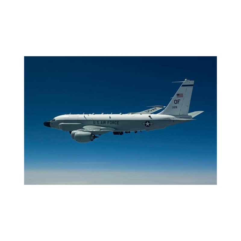 An RC-135W Rivet Joint Aircraft Flies Over The Midwest by HIGH-G Productions - Wrapped Canvas Print, 20.32 cm H x 30.48 cm W