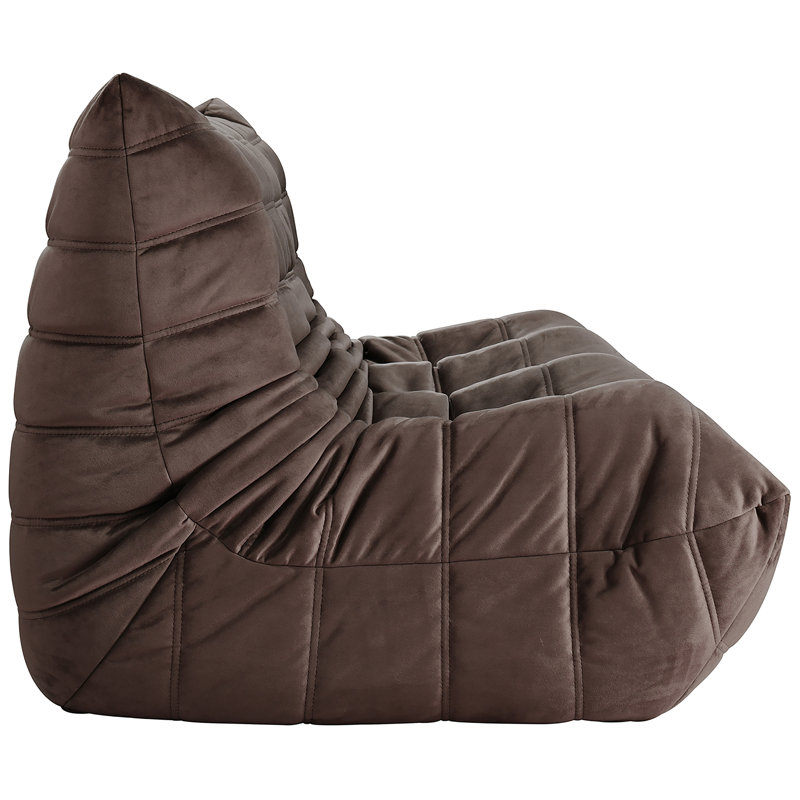 Canapé en cuir végétalien 77,75 "Rachel, Velours brun