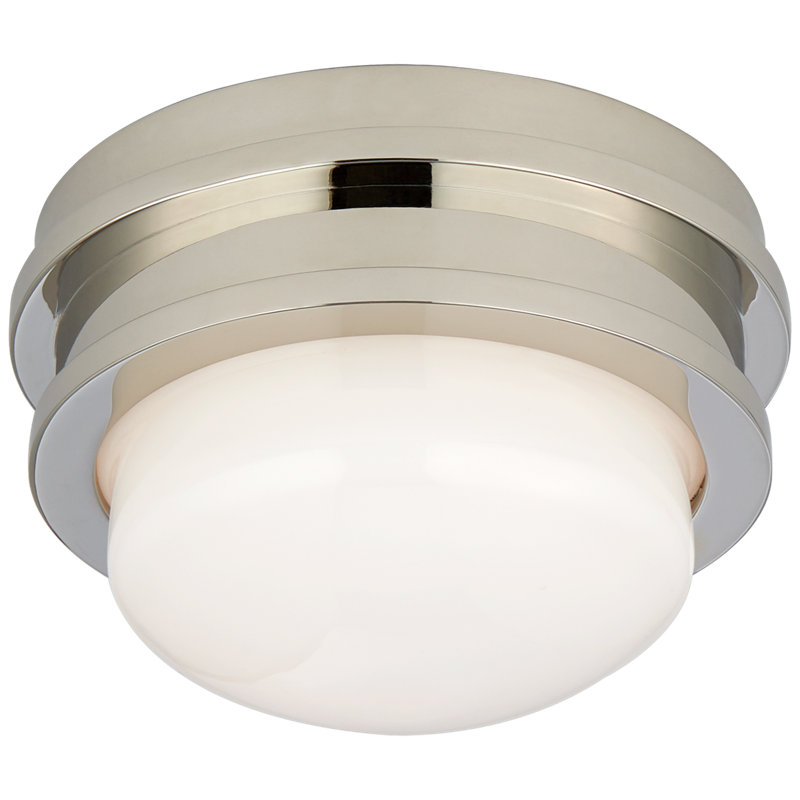 Chapman & Myers Launceton 5" Solitaire Flush Mount, Polished Nickel