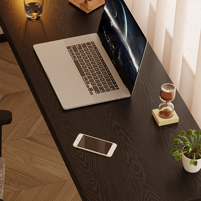 Black L-Shaped Solid Wood desks, Left Hand Return, 29.53" H x 62.99" W x 39.37" D