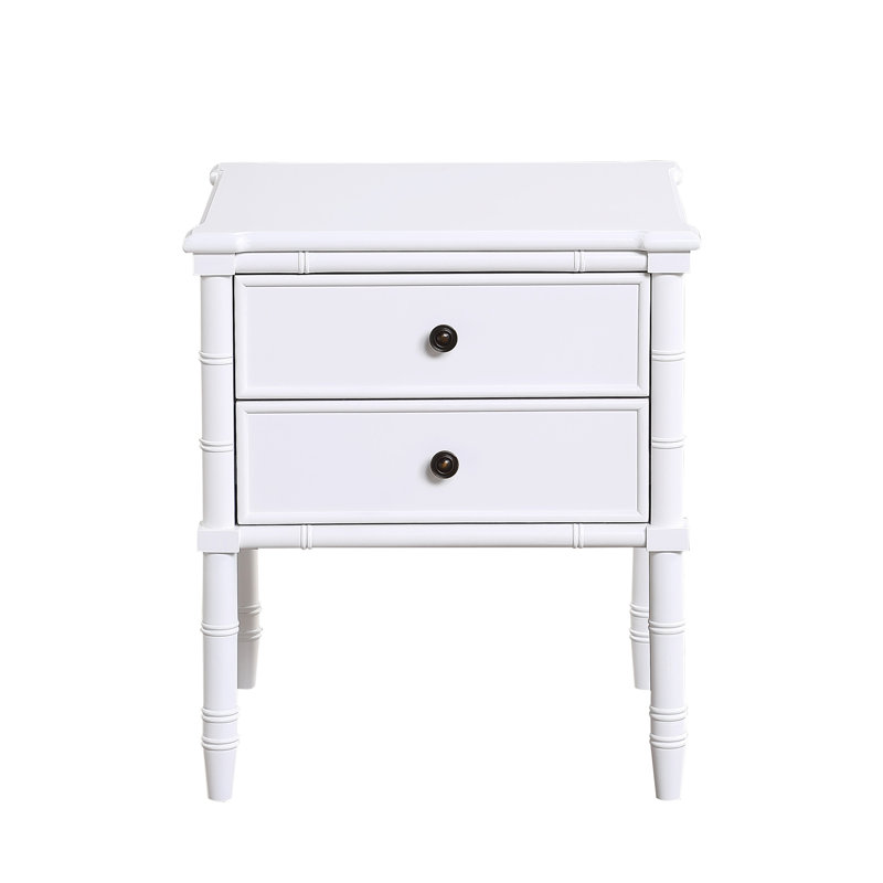 Emmett 2 Drawer Nightstand, White