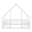 Lit de plancher en bois en forme de maison avec clôture, garde-corps-48397641