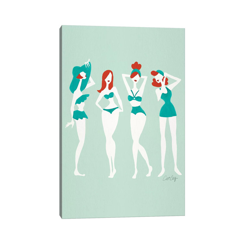 Strickler Redheads On Mint Beach Bombshells, H 8 po x l 12 po x P 0,75 po, Toile tendue