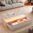 Modern Rectangular Coffee Table With Led Lights, 2 Drawers And Open Storage Shelf-544163487