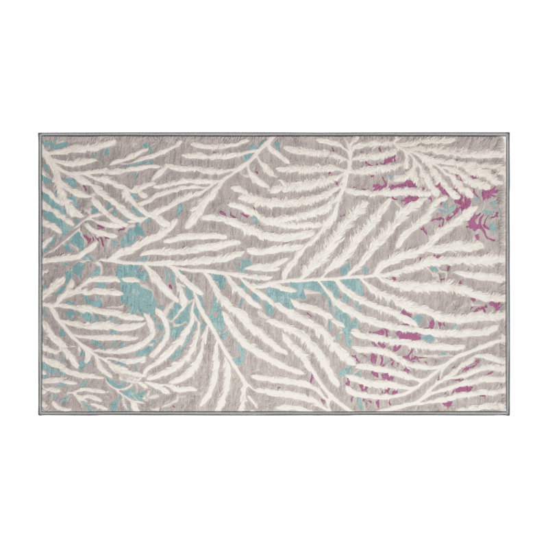 Machine Washable Gray Area Rug, Runner 2' x 5'