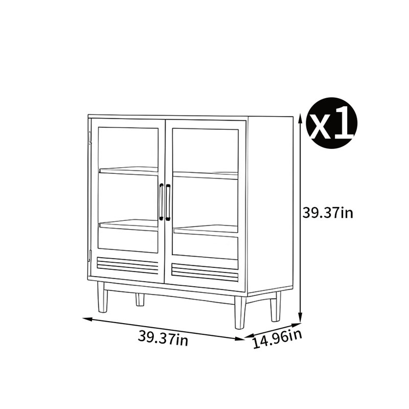 Petite bibliothèque avec porte en verre