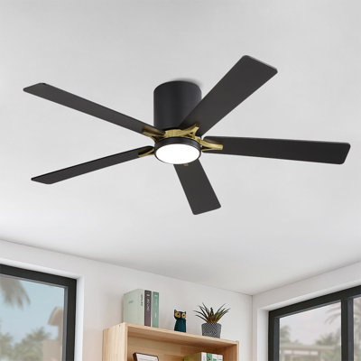 Dc Motor Indoor Flush Mount Ceiling Fan With Light Kit And Remote