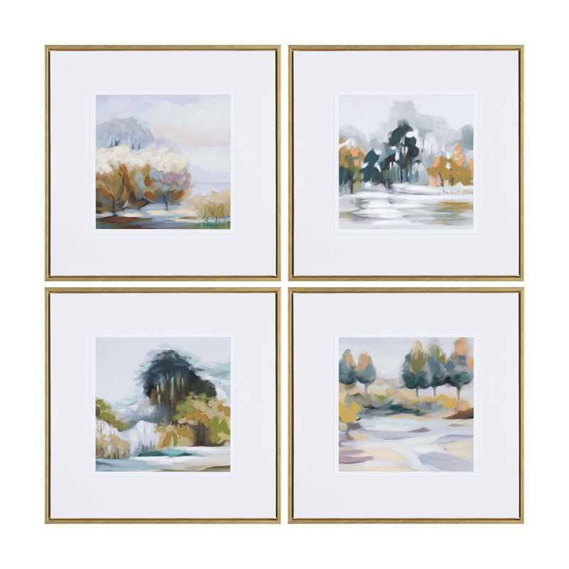 Nantucket 4-Piece Coastal Framed Paintings