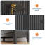 Commode 6 tiroirs 48 po pour chambre à coucher, commode en bois moderne avec poignées en métal-1343512768