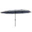 Parasol de patio extra large Outsunny 15 pi, parasol rectangulaire double face UPF30 + avec poignée à manivelle facile, 2 évents pour la piscine de jardin