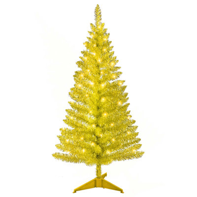 4FT Prelit Artificial Christmas Tree With 50 UL Lights, 122 PVC Tips For Indoor Decoration, Small Space, Tabletop, Apartment, Or Office