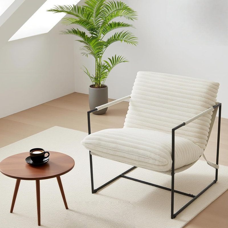 Upholstered Armchair, Beige