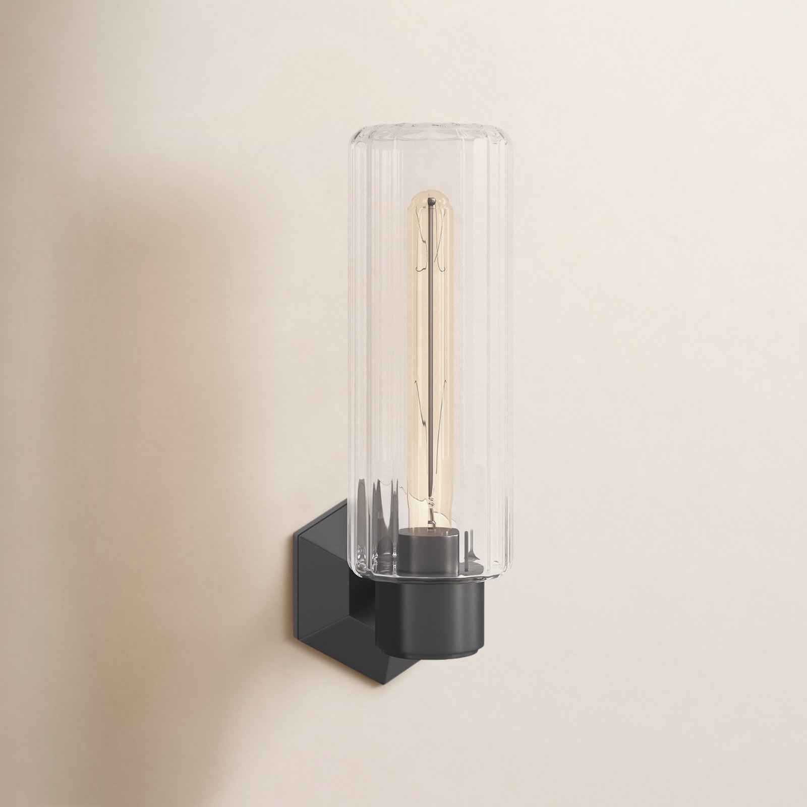 Abigail Single Light Glass Dimmable Armed Sconce, Old Bronze