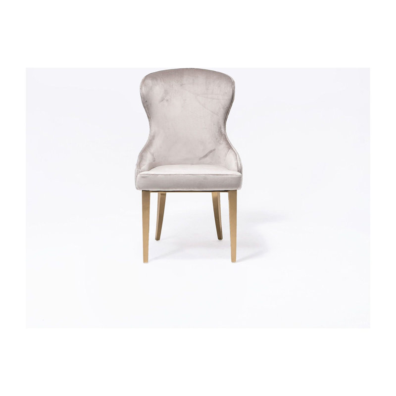 Chaise d'appoint en velours Darihanna, Beige