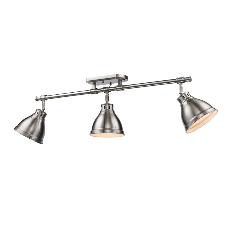 Drakeford 35.375'' 3 -Light Fixed Track Track Kit with Dimmable and Adjustable Head, Pewter, Pewter