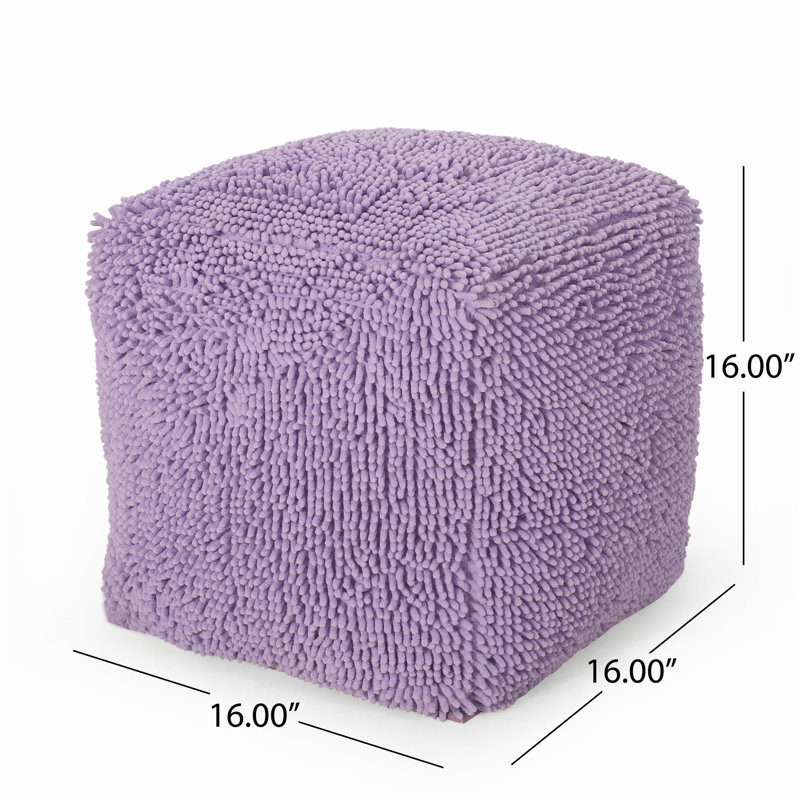 Pouf carré de conception moderne, douceur et confort, Microfibre mauve