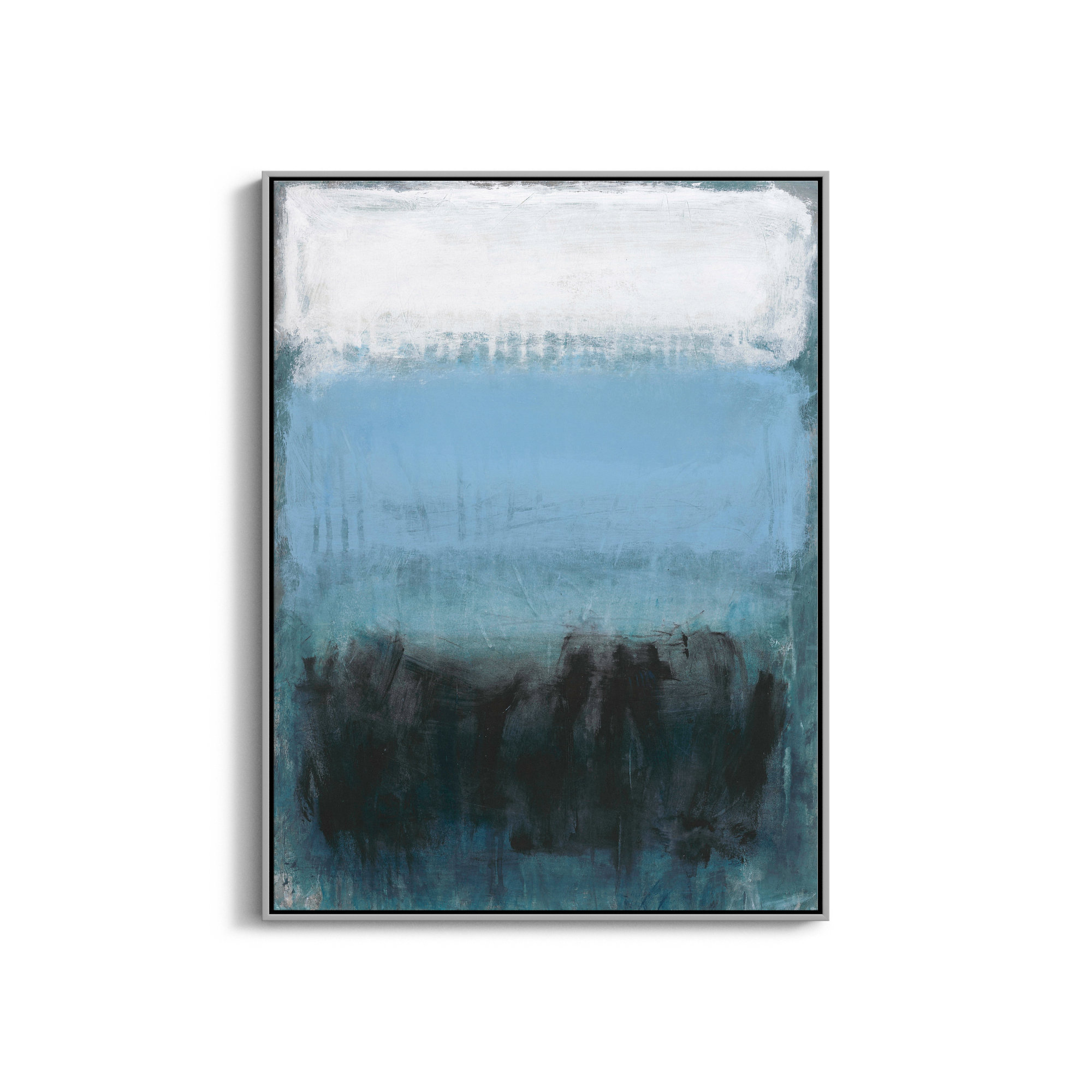 Coastal Nightfall by Filippo Ioco - Print, Silver Framed Canvas, No Mat, 41.5" H x 31.5" W x 2" D