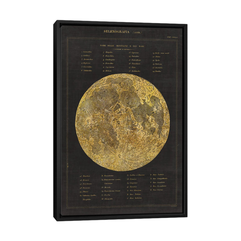 « astronomie chart i », reproduction d’art sur toile tendue, H 26 po x l 18 po x P 1,5 po, Toile avec cadre noir