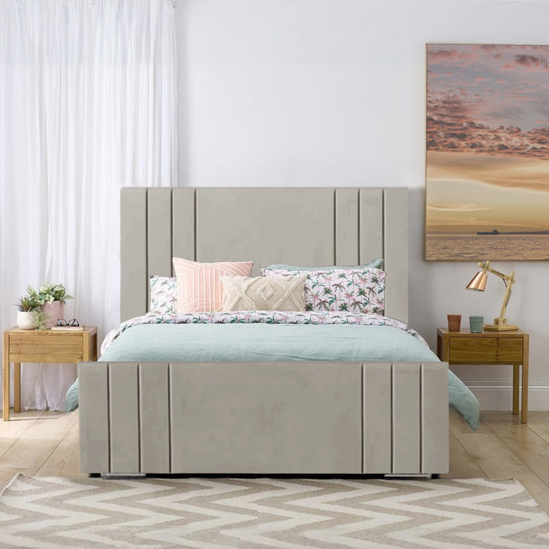 Aalyan Upholstered Bed, 160 x 219 cm, Silver
