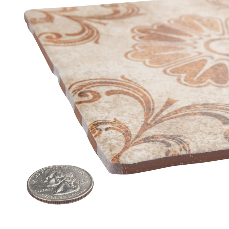 Costa 7.75" x 7.75" Ceramic Patterned Wall & Floor Tile