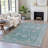 Machine Washable Indoor/Outdoor Xhevrie Teal Rug-112131972