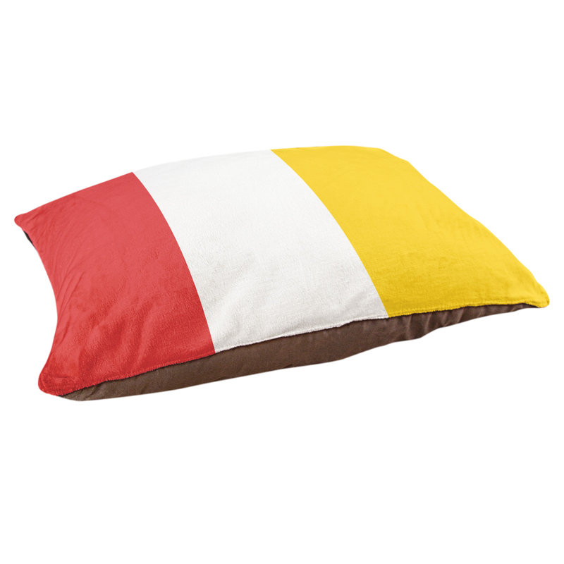 Oreiller Maryland, Grand (l 40 po x P 30 po x H 6,5 po), Rouge / Jaune