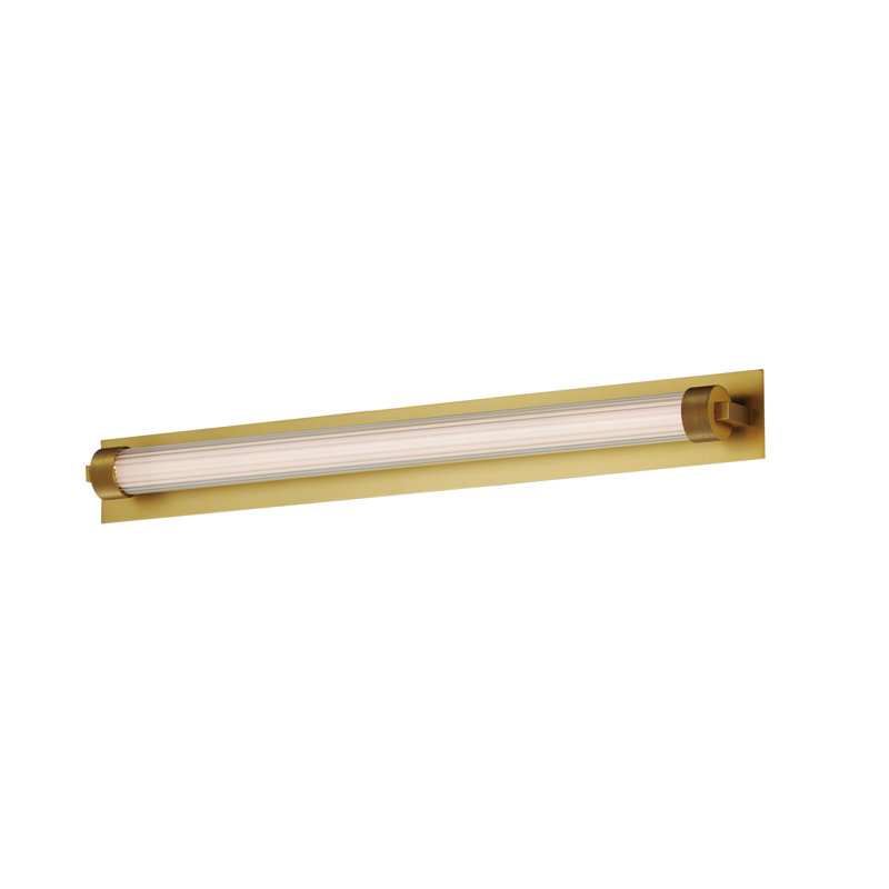 Delice LED Flush Mounted Sconce, 4.75" H x 25.5" W x 3" D, Natural Aged Brass