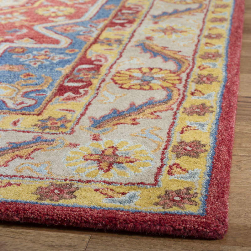 Antiquity Hand Tufted Wool/Cotton Oriental Rug in Red/Beige, Rectangle 2' x 3'