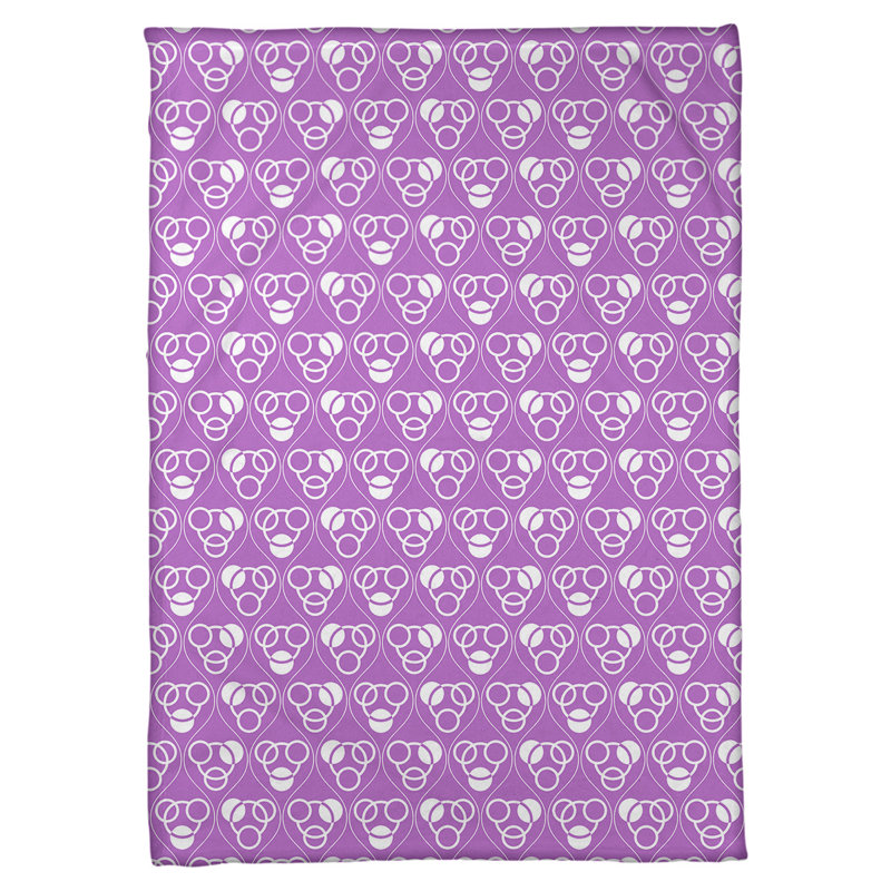 Couverture polaire à cercles classiques, l 60 po x L 80 po, Violet / Blanc