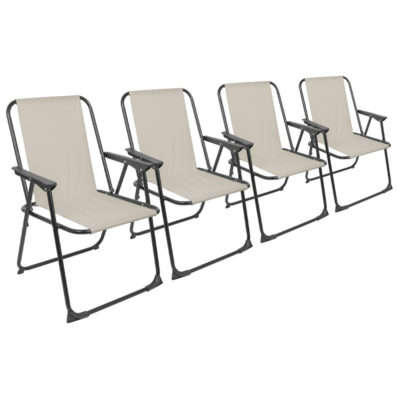 Folding Deck Chair, Beige