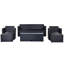 Ensemble de conversation modulaire en rotin de patio 6 pièces en osier 6 pièces avec table basse, canapés en osier, repose-pieds et coussins amovibles-904434077
