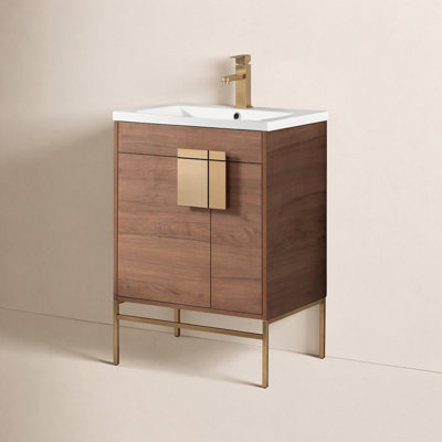 Maisie 24'' Single Bathroom Vanity with Solid Wood Top