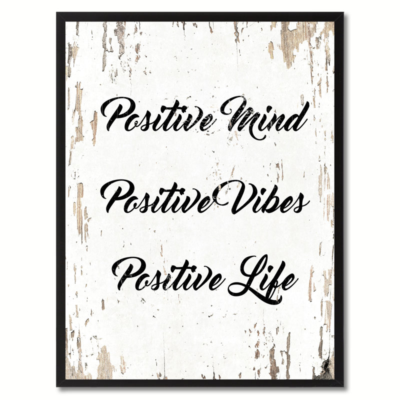 Positif, esprit positif, vibration positive, vie inspirante, reproduction d'art textuel sur toile, H 17 po x l 13 po