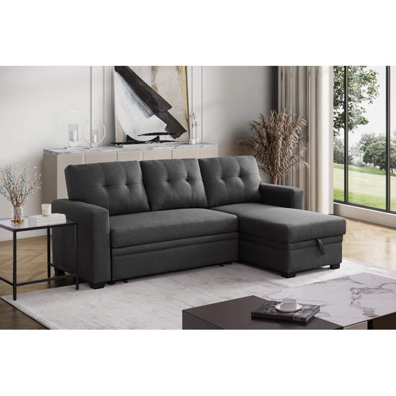 Canapé-lit modulaire convertible Modern, Gris foncé