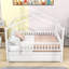 Lit double en bois avec lit gigogne simple et garde-corps-248913776