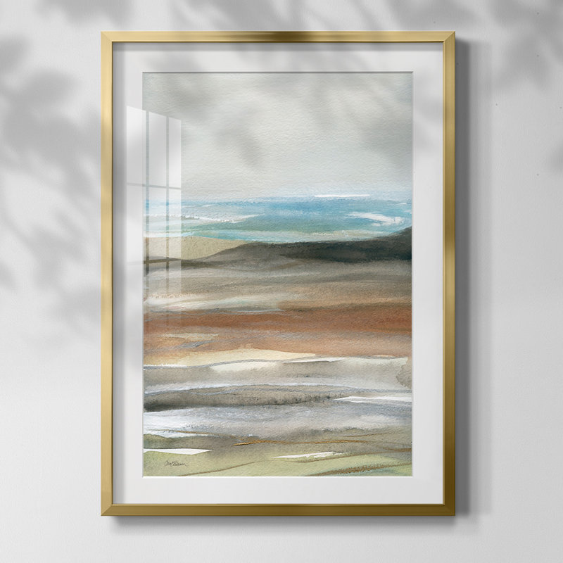 Ice Cavern I, reproduction encadrée, Papier avec cadre doré, Blanc